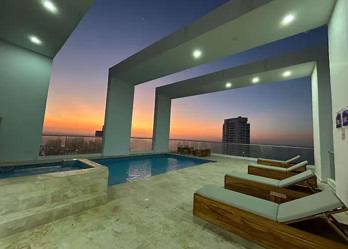 APARTAMENTO MAGNO LOFT Bocagrande Diseño de Doble Altura con Vista al Mar y la Bahía